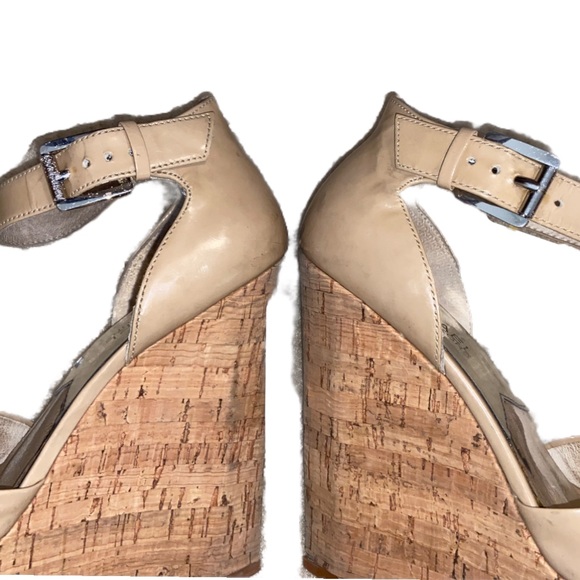MICHAEL MICHAEL KORS Nude Platform Wedge Heels Size 6 - Picture 6 of 11
